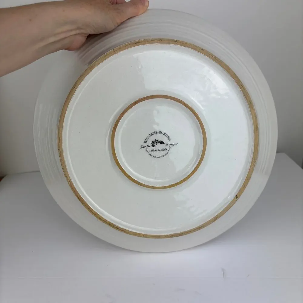 Williams Sonoma Jardin Potager Italy Vegetables LARGE PASTA Serving Bowl 14.5
